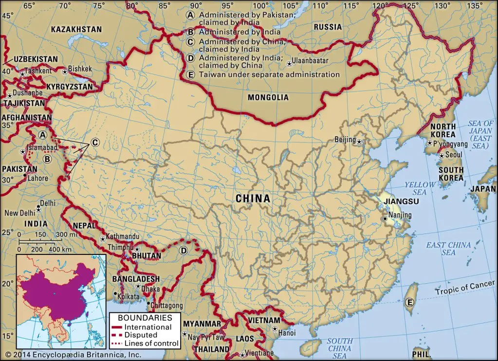 Map showing the location of Jiangsu Province, where the Meishan Pig originates